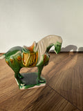 Small Green Ceramic Horse Figurine