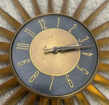 1950s Elgin Starburst/Sunburst Brass Wall Clock