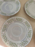 Collection of Floral Plates With Silver Lining- Set of 11