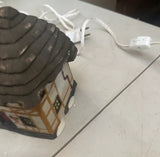 Pair of Christmas Village Ceramic Light Up Houses
