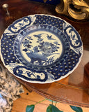 Antique Blue and White Chinoiserie Plate