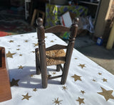 Miniature Wooden Chair Stand and Recipe Box Antique Font