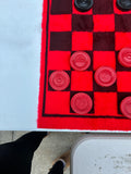 Felt Red and Black Checkers Set- 25 Pieces Total