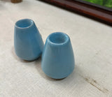 Pair of Blue Ceramic Candlestick Holders