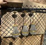 Trio of Gold and Crystal Pendant Lights