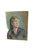 Bright and Bold Pastel and Pencil, Sketch of Girl With Pigtails