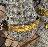 Trio of Gold and Crystal Pendant Lights