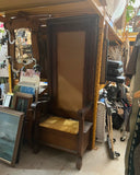 Large Mid Century Wooden Hall Tree With Seating
