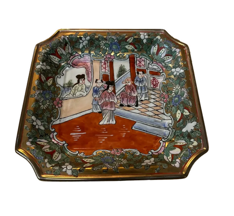 Vintage Ceramic Asian Style Small Detailed Plate