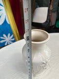 White Ceramic Vintage Relief Vase