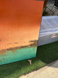 Orange and Turquoise Abstract Style Painting on Canvas