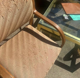 Vintage Scandinavian Wooden Covered Chair, Good Bones, Needs Reupholstery