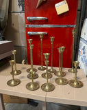 1950s Brass Tapered Tulip Candle Holders