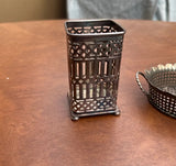 Pair of Small Metal Lace Catchalls