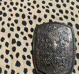 Small Silver Hand-Held Mirror With Monogrammed "K"