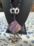 Purple Beaded Stone Necklace