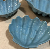 Collection of Blue Ceramic Shell Dishes With One Large- Set of 5