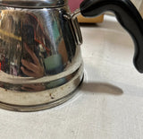 Small Silver Tea Kettle With Black Handles
