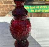 Dark Red Eagle Jar With Matching Lid