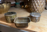 Collection of Small Brass Boxes and Bowl- Set of 3