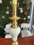 1970s MCM Marble and Gold Table Lamp