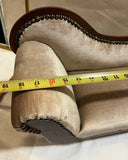 Champagne Colored Velvet, Upholstered Pair of Miniature Chairs