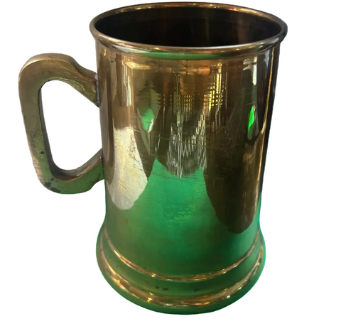 Large Brass Vintage Decorative Beer Stein