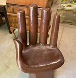 1970s Vintage Espresso Brown Wooden Hand Chair