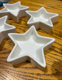 Collection of Small White Ceramic Star Shaped Dishes- Set of 4