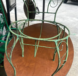 Green Metal Wired Chair Plant Stand
