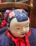 Vintage Handmade Asian Porcelain and Textile Doll