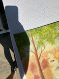 Colorful Foliage and Creek Landscape Painting on Canvas, Signed by the Artist