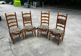 Collection of Farmhouse Wooden Ladderback Chairs With Custom Cushions