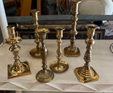 1970s Collection of Brass Candleholders- Set of 6
