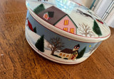 Mikasa Christmas Themed Ceramic Bowl With Lid