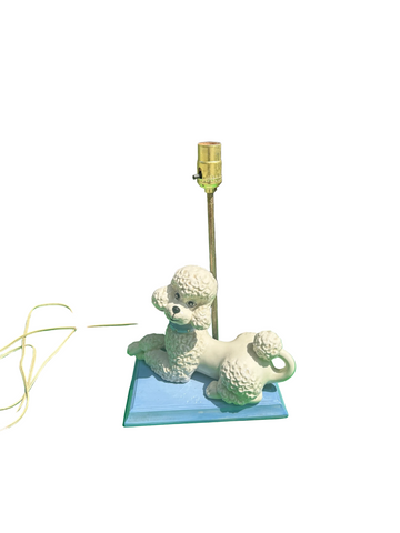 Vintage Ceramic Sitting Poodle Table Lamp
