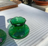 Instant Collection Green Glass Painted Vases- Set of 4