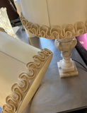 Vintage Detailed White Marble Table Lamp With Lampshade