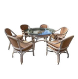 1970s Vintage Reed Dining Set - Set of 7