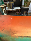 Orange and Turquoise Abstract Style Painting on Canvas