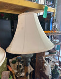Pair of Vintage Metal Work Table Lamps With Leaf Accents