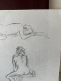 Nude Drawing of a Two Posed Women