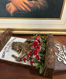 Wooden Carved Stroh's Beer Decorative Wall Hanging With Faux Red Roses