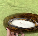 Hand Made Abstract Pottery Painted Ashtray