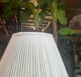 Large Vintage Brass Table Lamp With White Lampshade