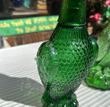 Pair of Green Glass Eagle Decanters
