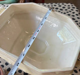 White Ceramic Iridescent Geometric Decorative Bowl