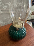 Small Vintage Green Base Oil Lamp