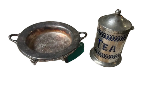 1970s Silver Ashtray and Tea Jar Pair