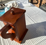 Wooden Handmade Pitcher With Eagle Accent